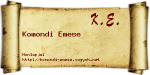 Komondi Emese névjegykártya